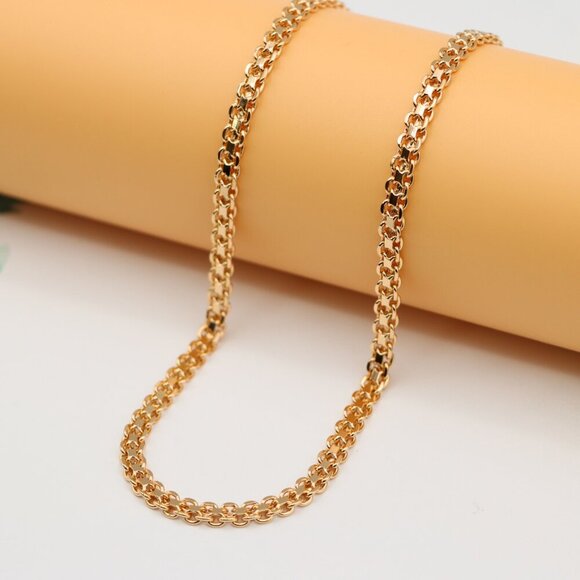 "Chunky Rose Gold Chain Necklace Bold & Stylish Look, XPNL0126 - Picture 3 of 12